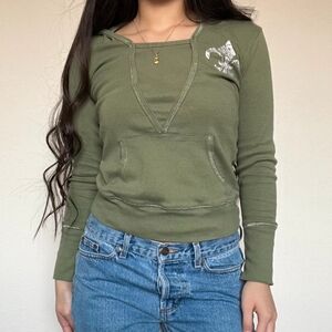 Green Graphic T-Shirt Hoodie